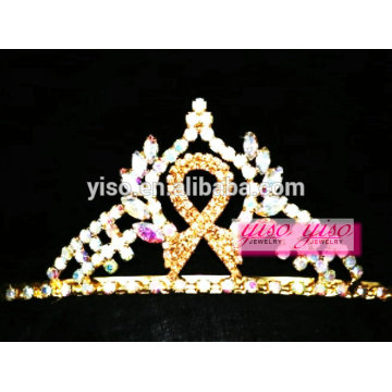 beautiful headpiece accessories gold crystal ribbon bow knot tiara